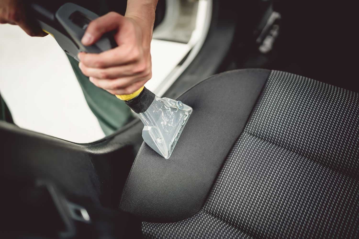 Cleaning a fabric car seat