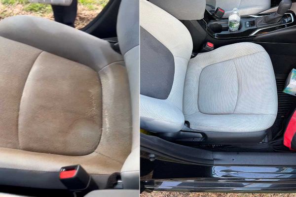 before and after upholstery cleaning service 