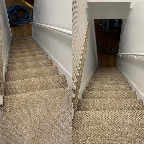 Before and After Stair Carpet Cleaning